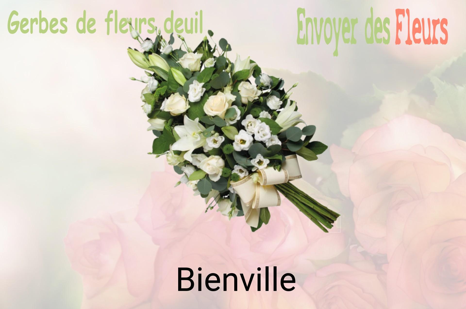 Gerbe de fleurs de deuil livrée à Bienville